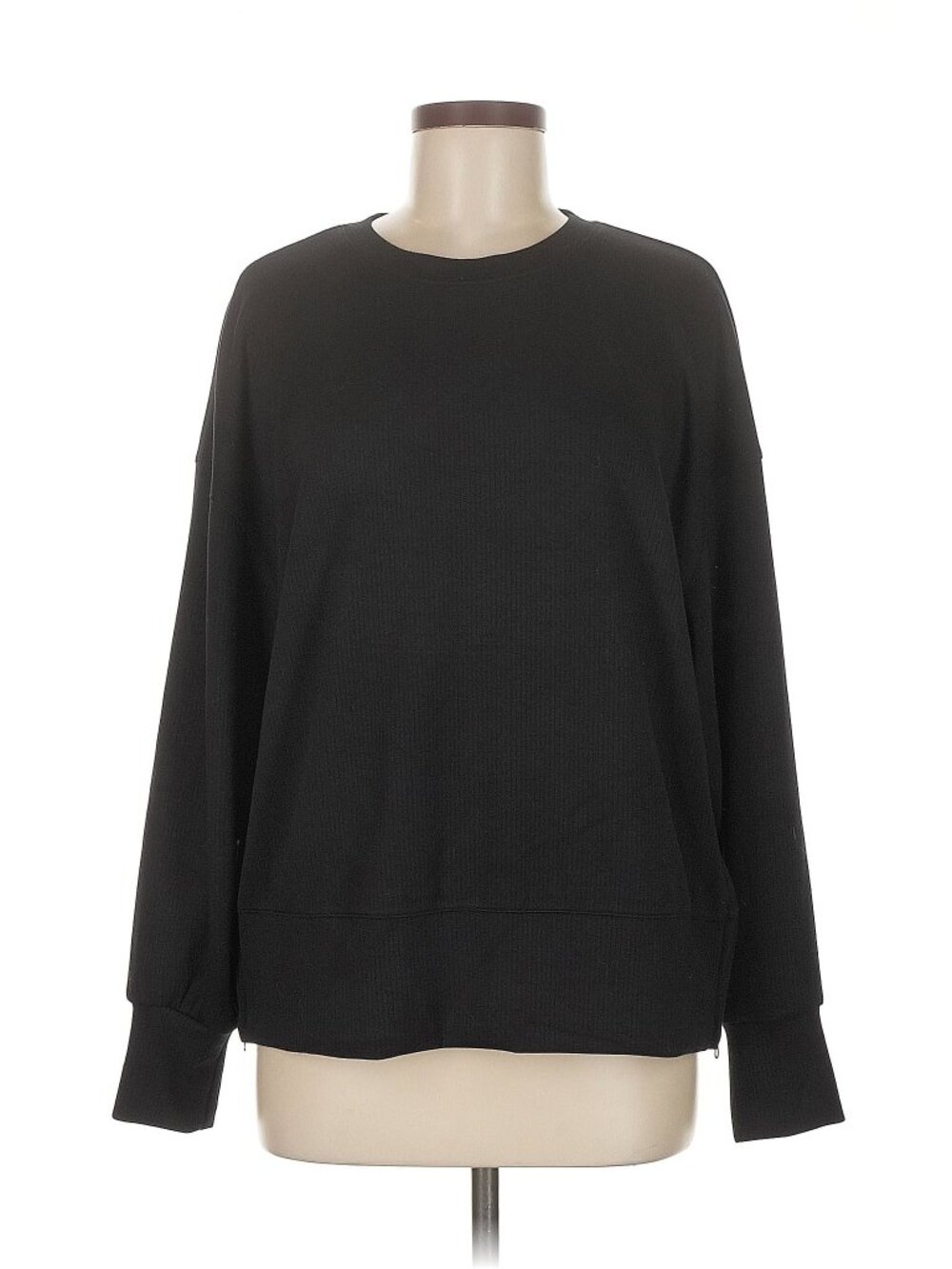 Women's Danskin Black Medium Lightweight Sweatshirt with 2 Side Zippers